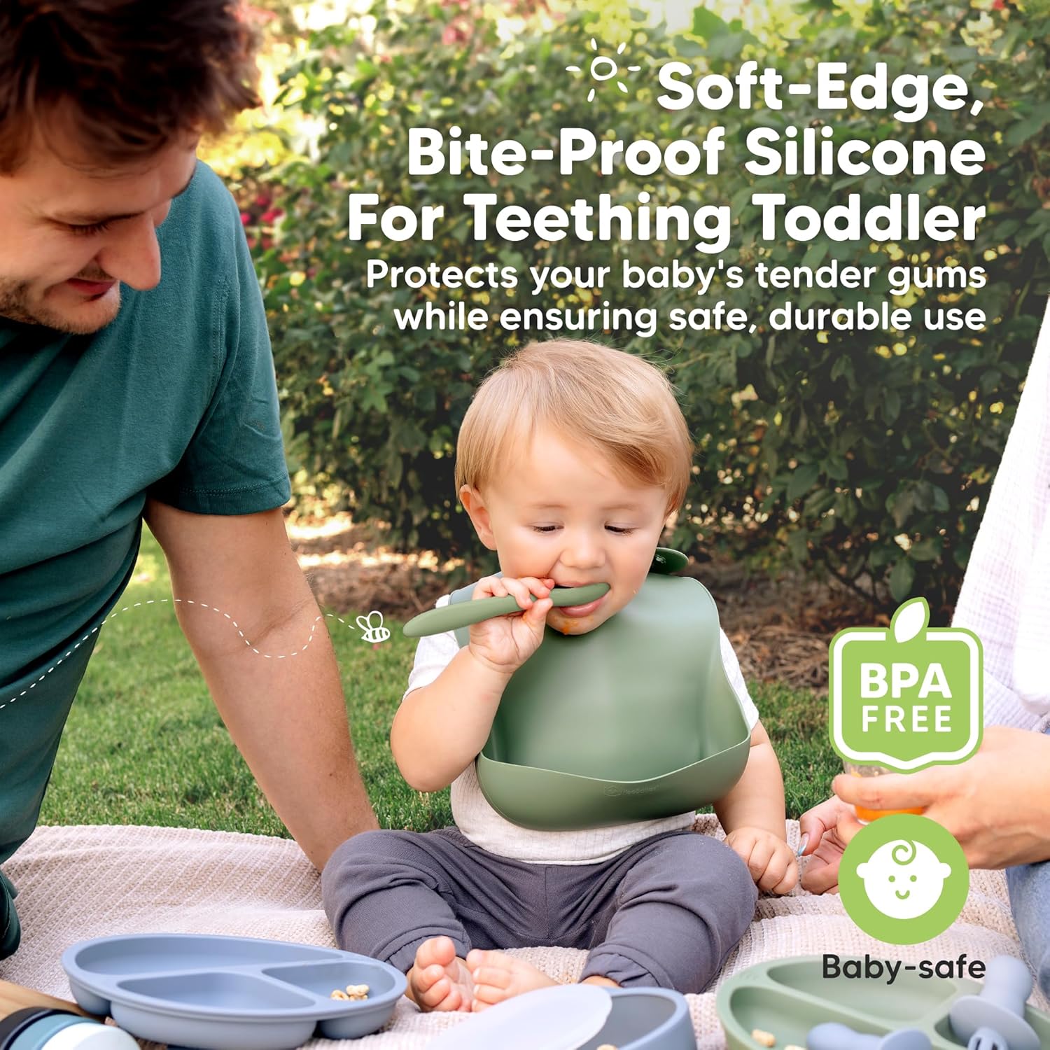 KeaBabies 3-Pack Silicone Baby Spoons for Self-Feeding 1