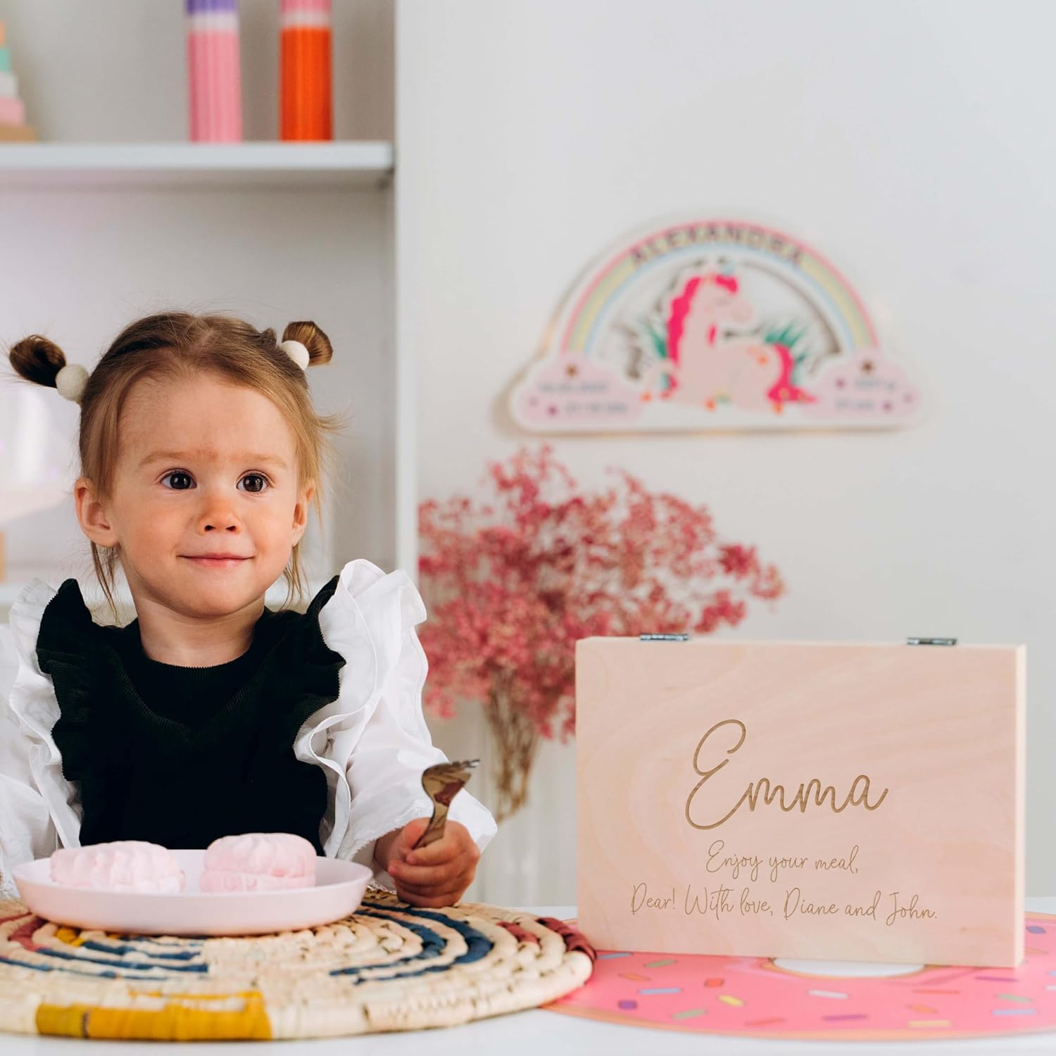 Personalized Wooden Flatware Set for Kids - Engraved with Name