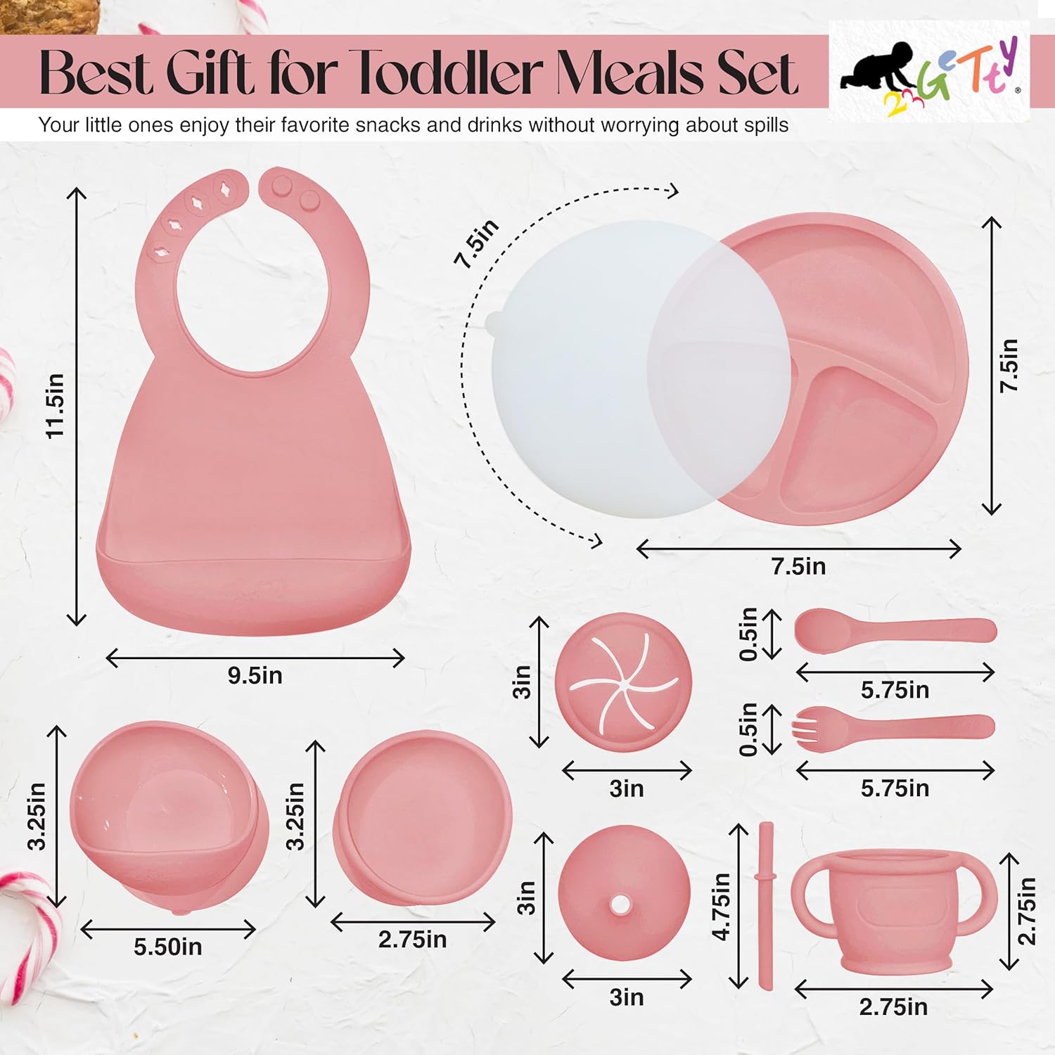 23GeTty Baby Feeding Set with Suction Plates and Utensils