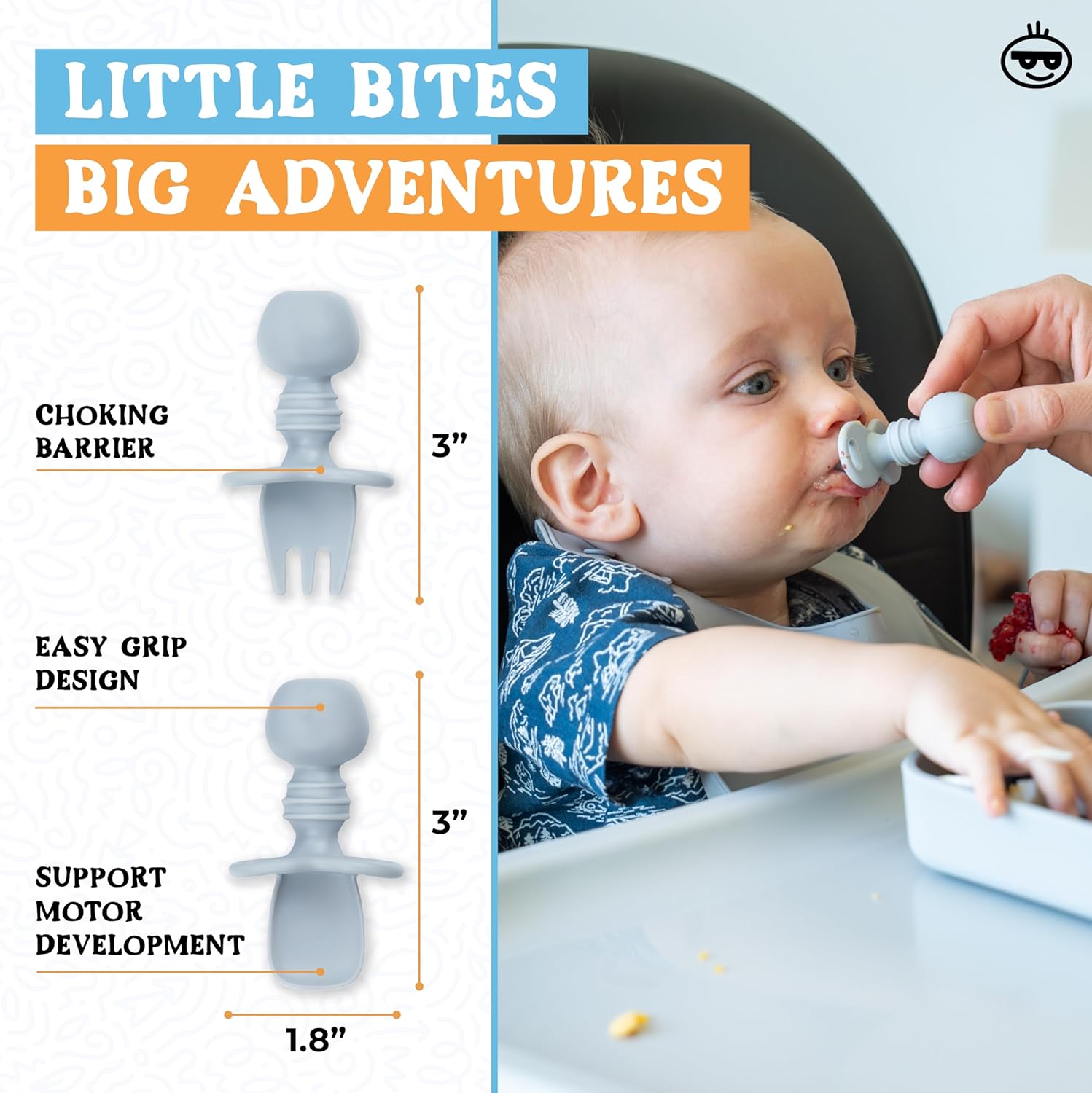 Palz and Pandy Travel Baby Feeding Set - 6 Piece Portable Toddler Supplies
