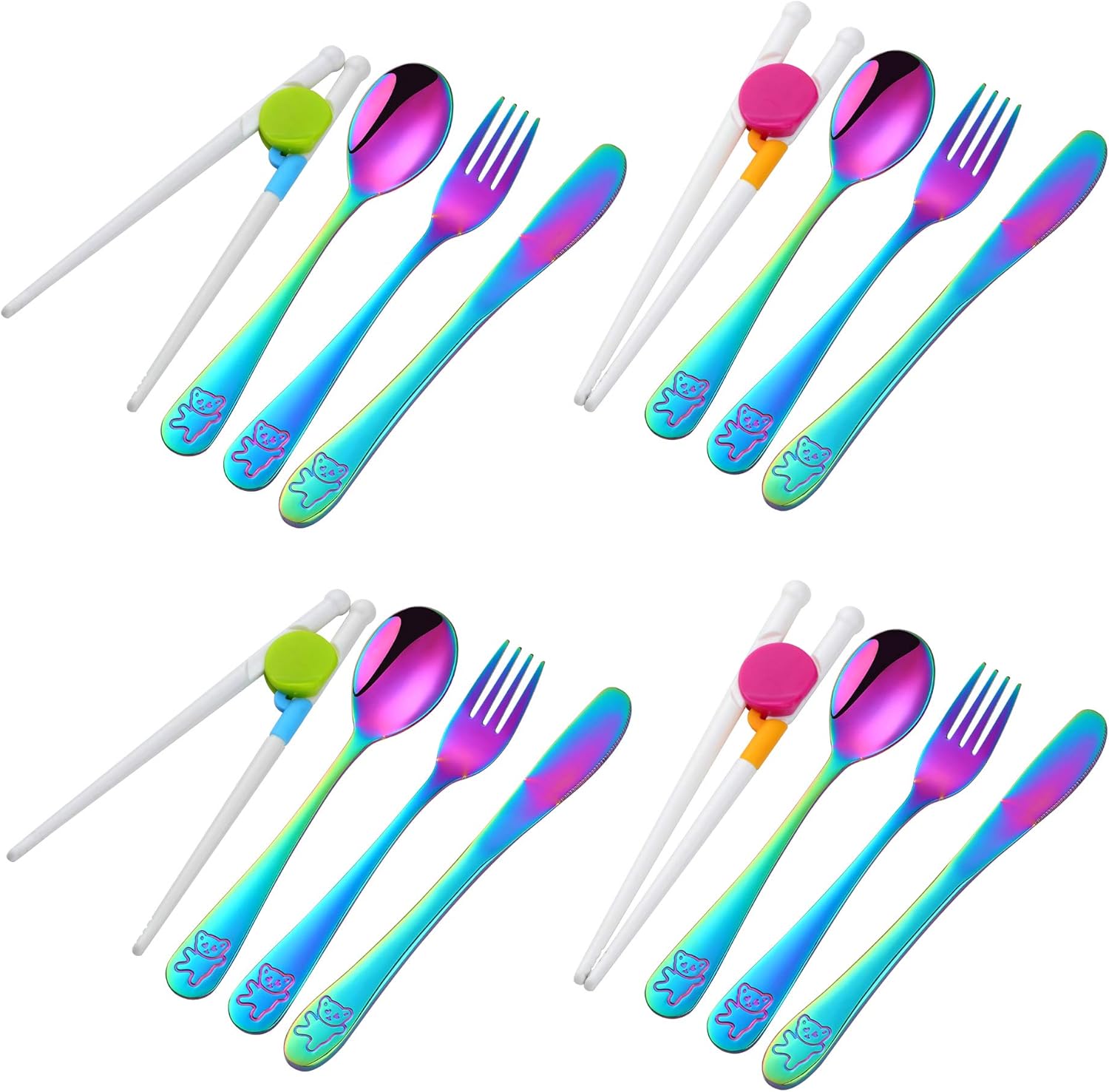 Poylim Kids Rainbow Cutlery Set of 4