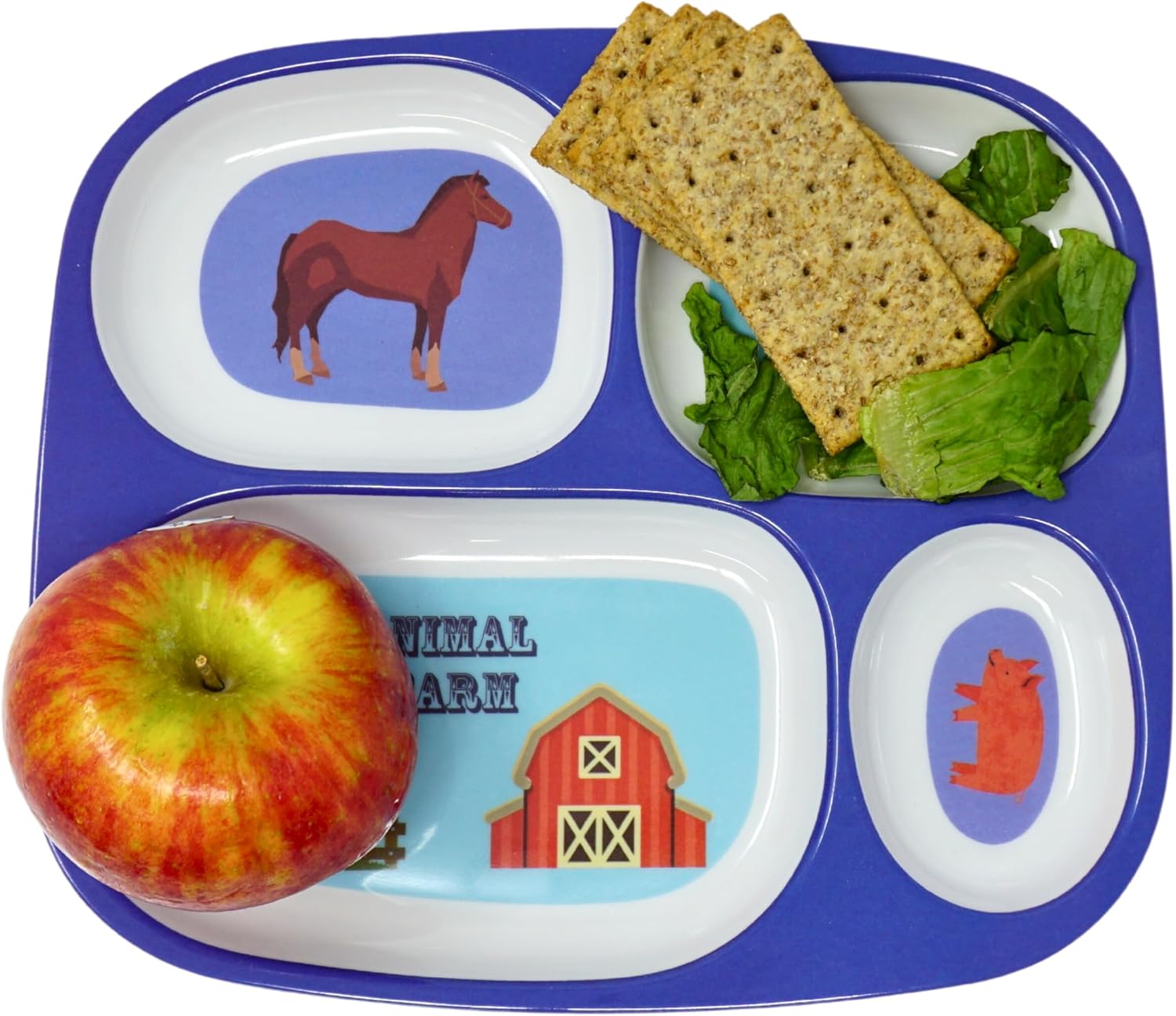 4Es Novelty Set of 4 Melamine Dinner Plates for Kids