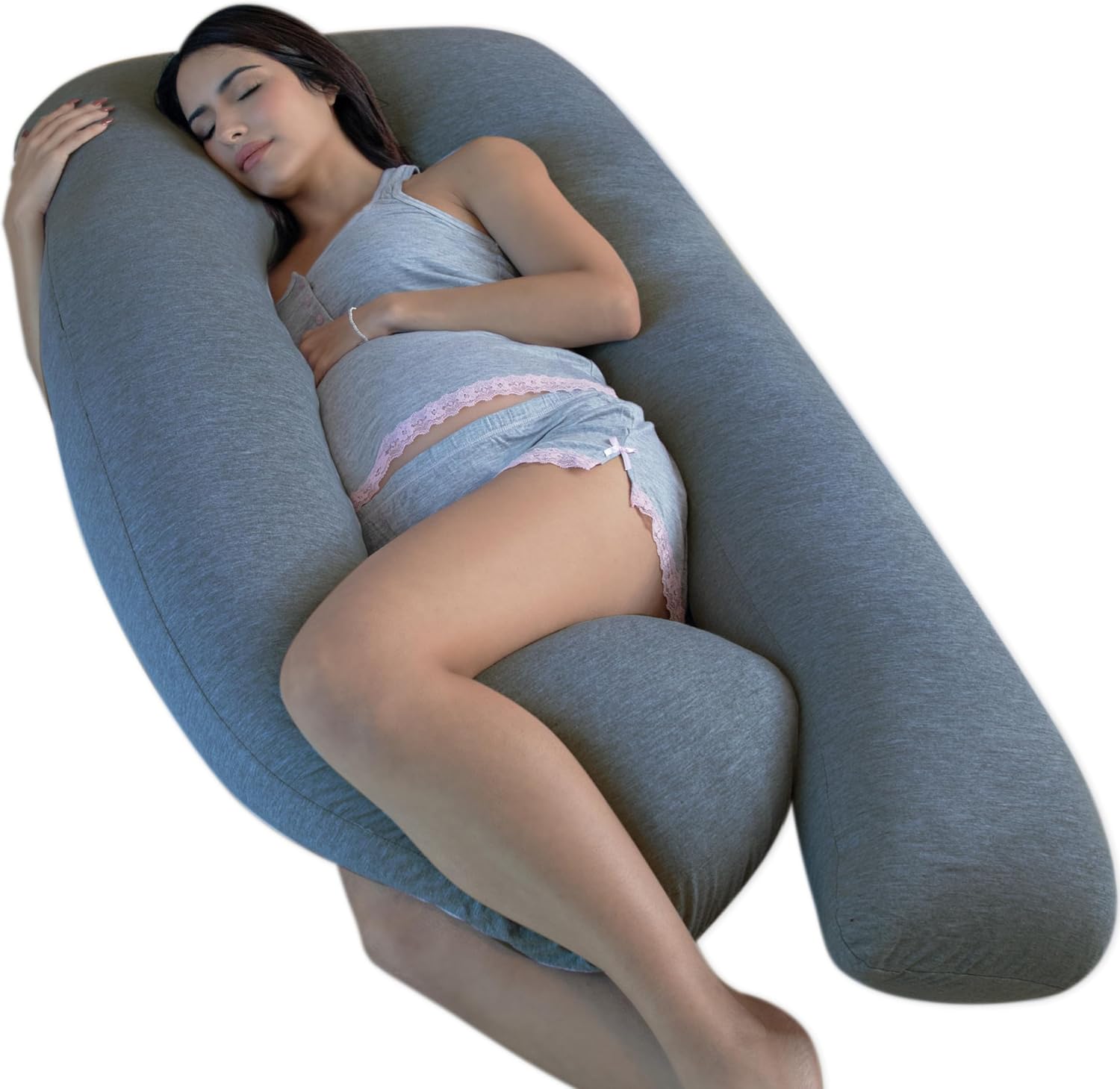 Pharmedoc U-Shape Pregnancy Pillow with Cooling Cover