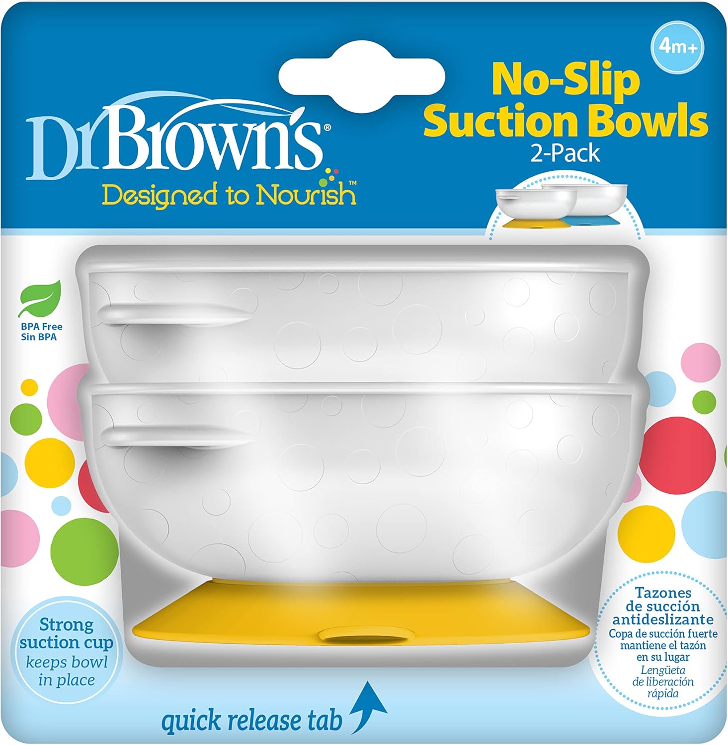 Dr Browns No-Slip Suction Bowl 2-Pack BPA Free