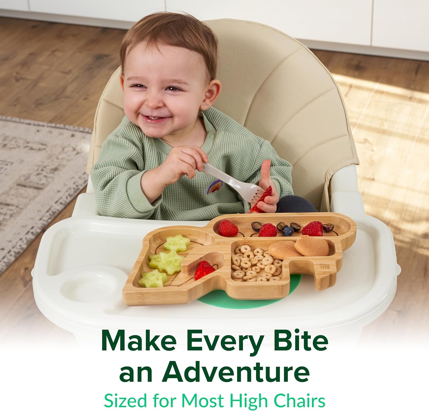 Bamboo Divided Suction Plates for Baby and Toddlers
