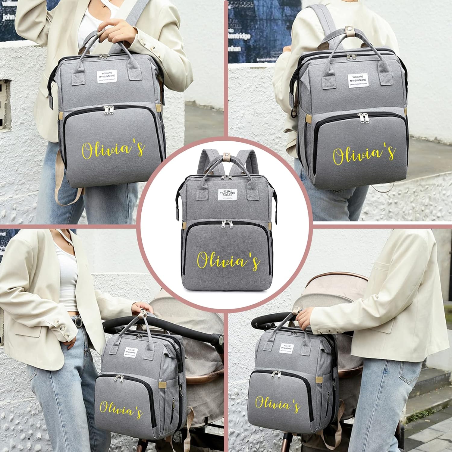 UIDMEN 3 in 1 Diaper Bag Backpack with Changing Station