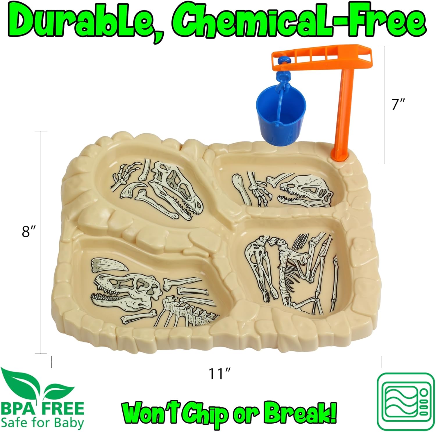 KidsFunwares T-Rex Excavation Plate for Kids