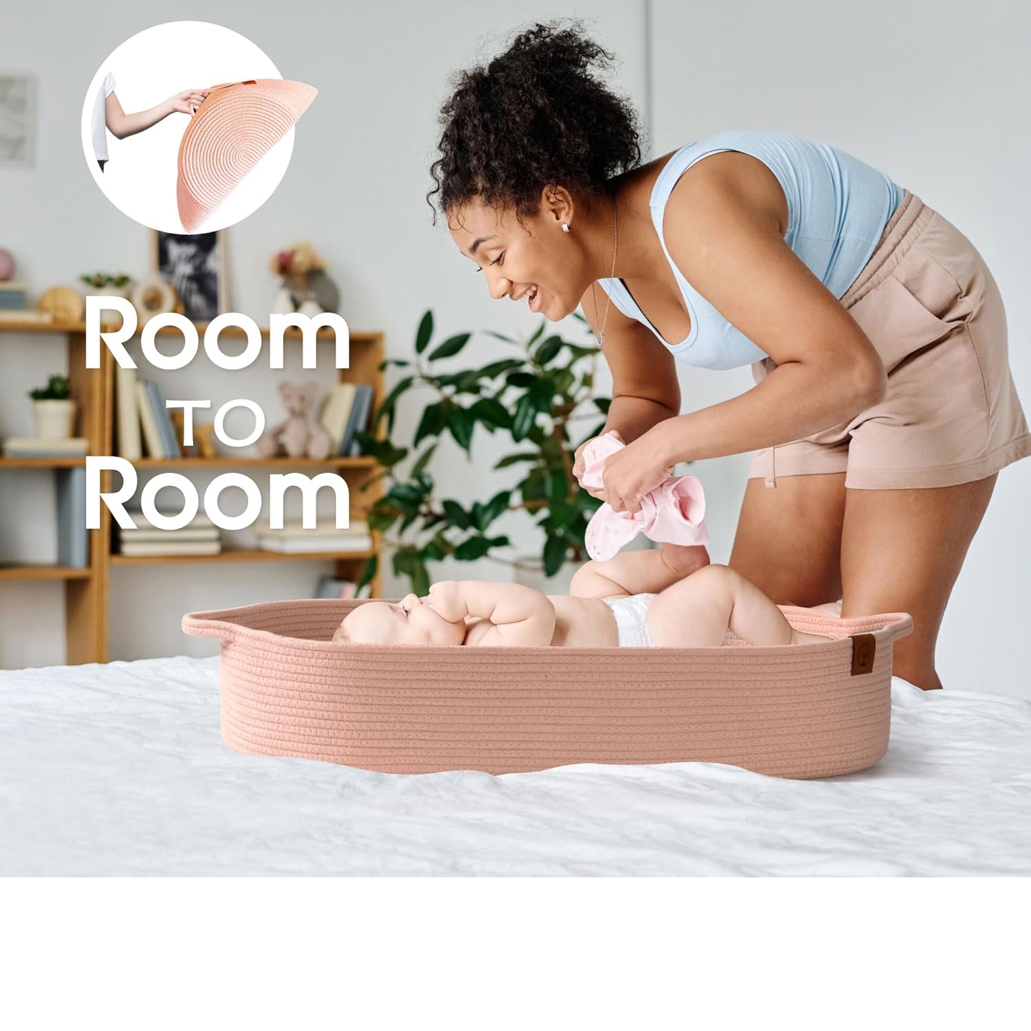 JJOO Baby Changing Basket with Diaper Caddy 1