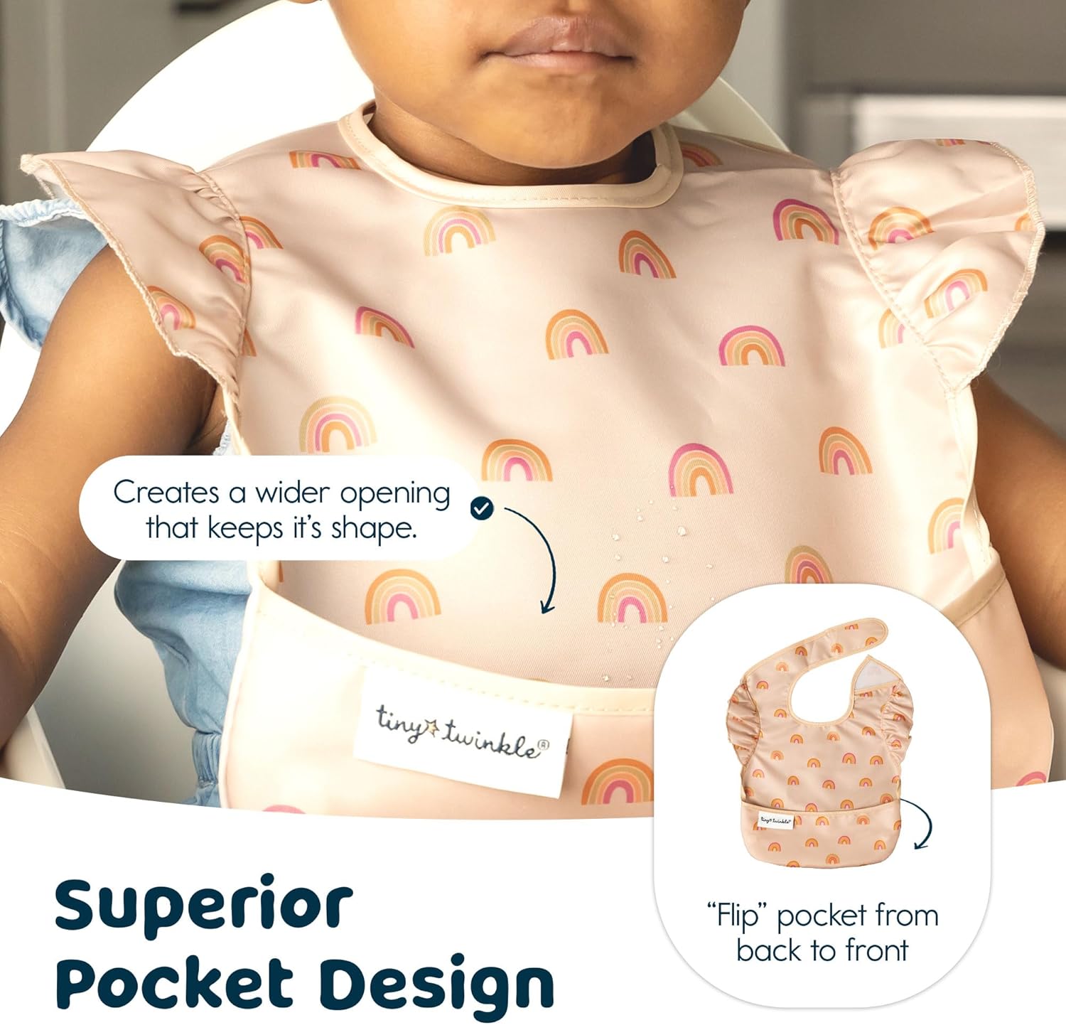 Tiny Twinkle Waterproof Baby Bib - Mess Proof for Kids