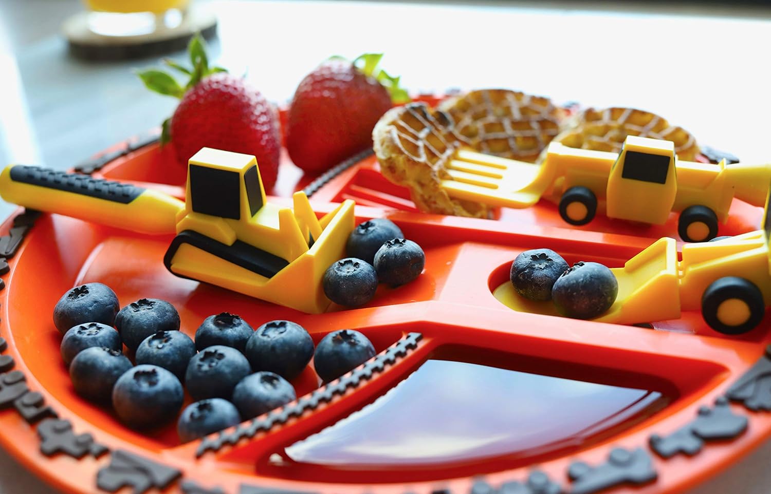 Constructive Eating Plate Utensils Set for Toddlers Ages 1-3