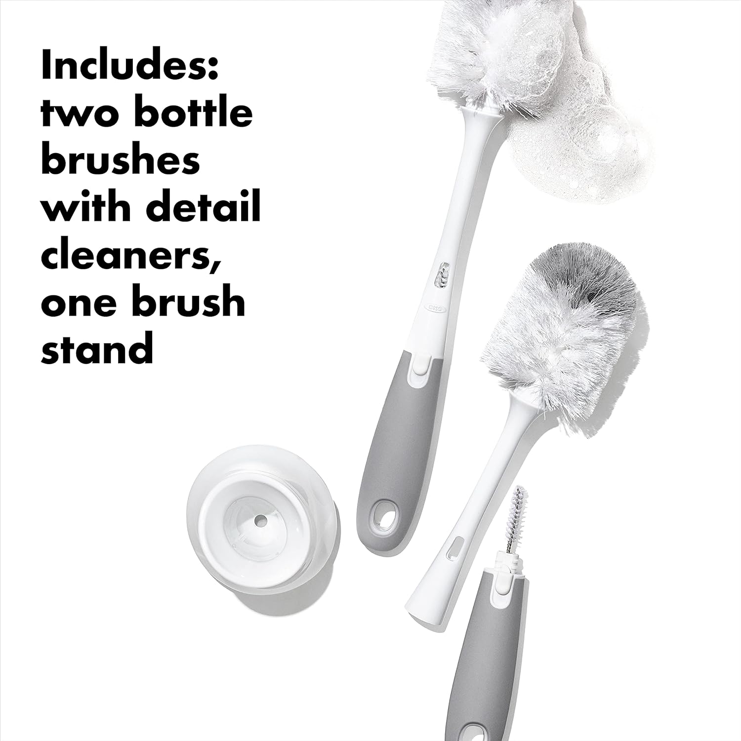 OXO Tot Bottle Brush with Nipple Cleaner and Stand 2-Pack