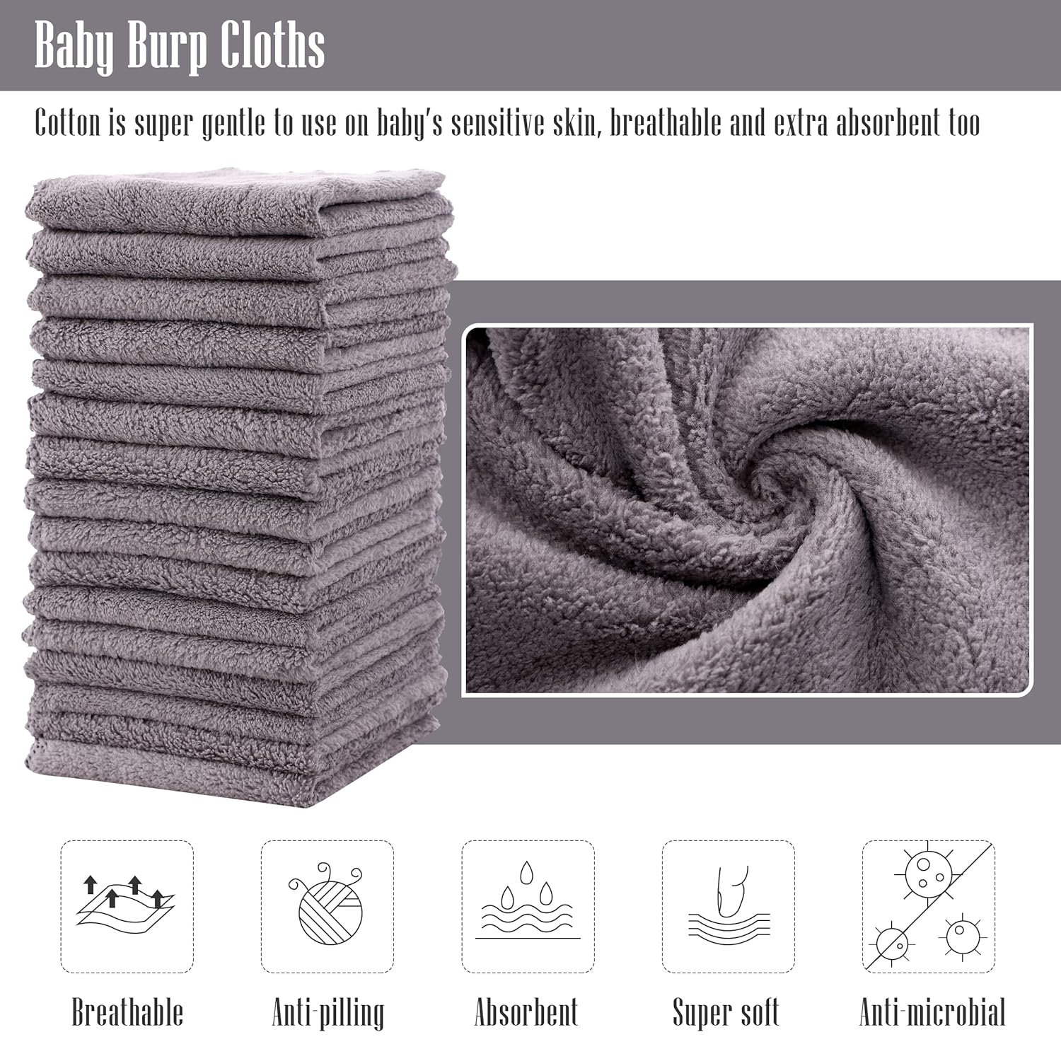 Cute Castle Ultra-Soft Baby Washcloths 16 Pack 1
