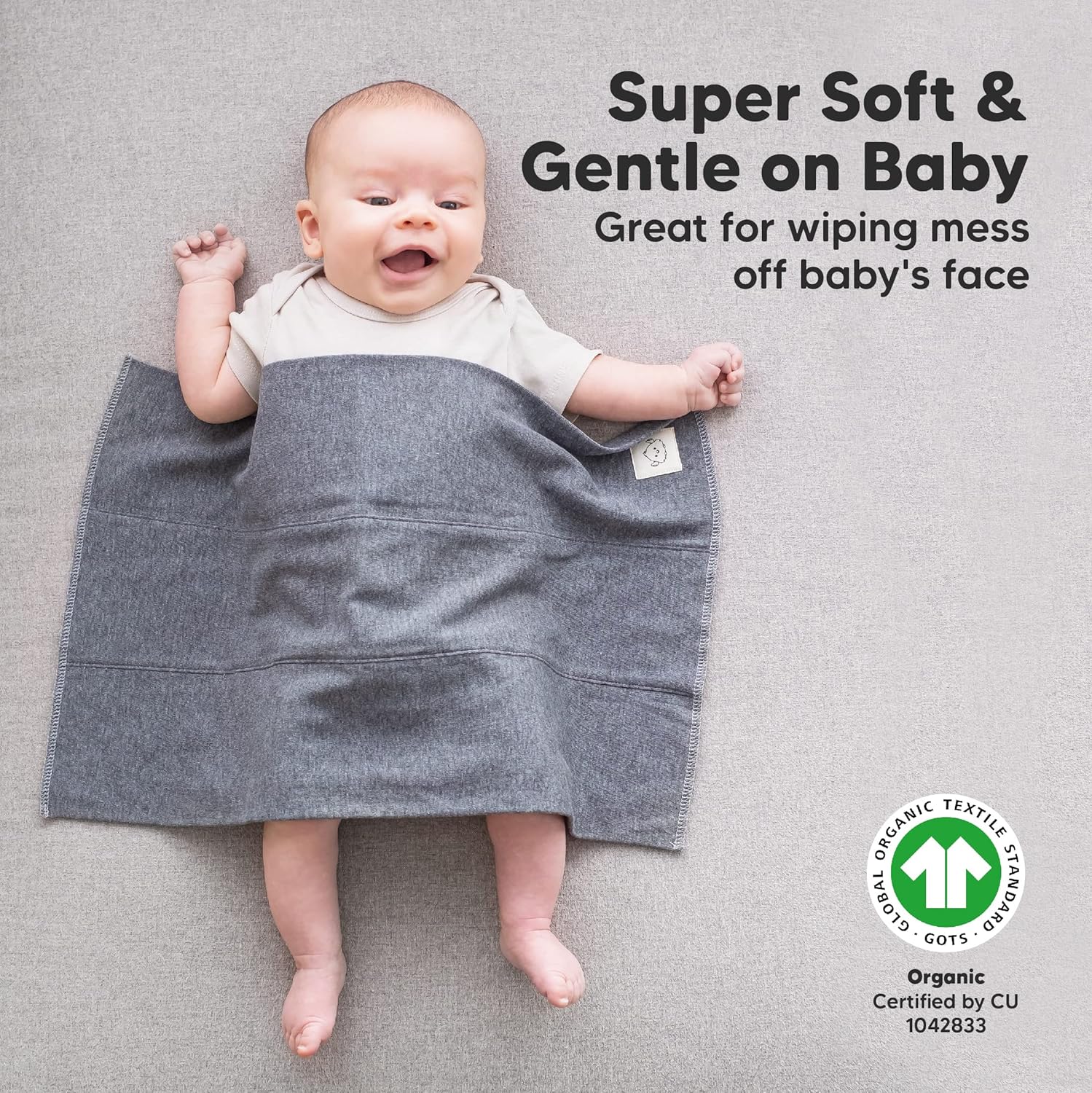 KeaBabies Organic Burp Cloths 6-Pack Neutrals