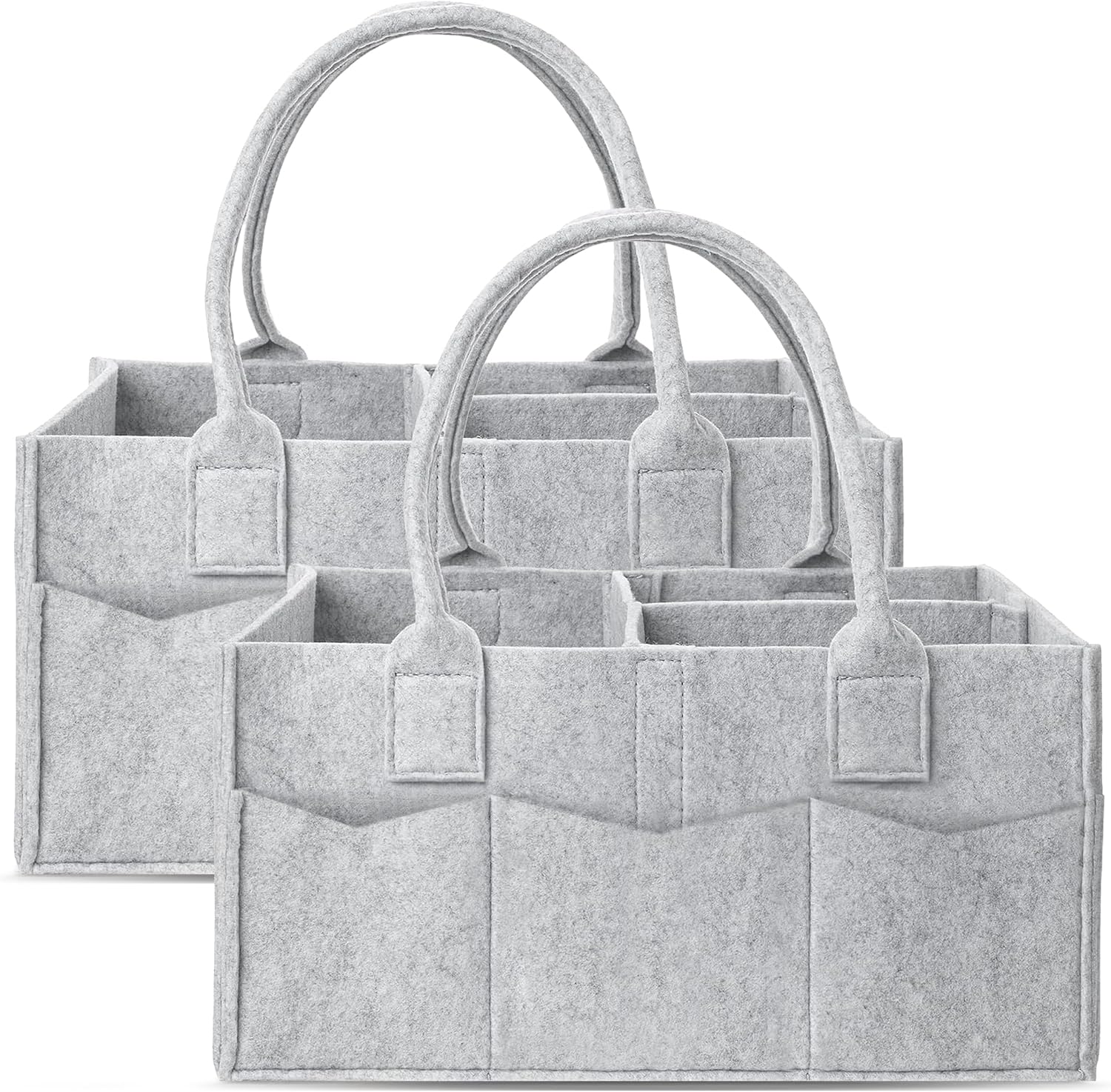Cute Castle 2 Pack Diaper Caddy Organizer - Grey 1