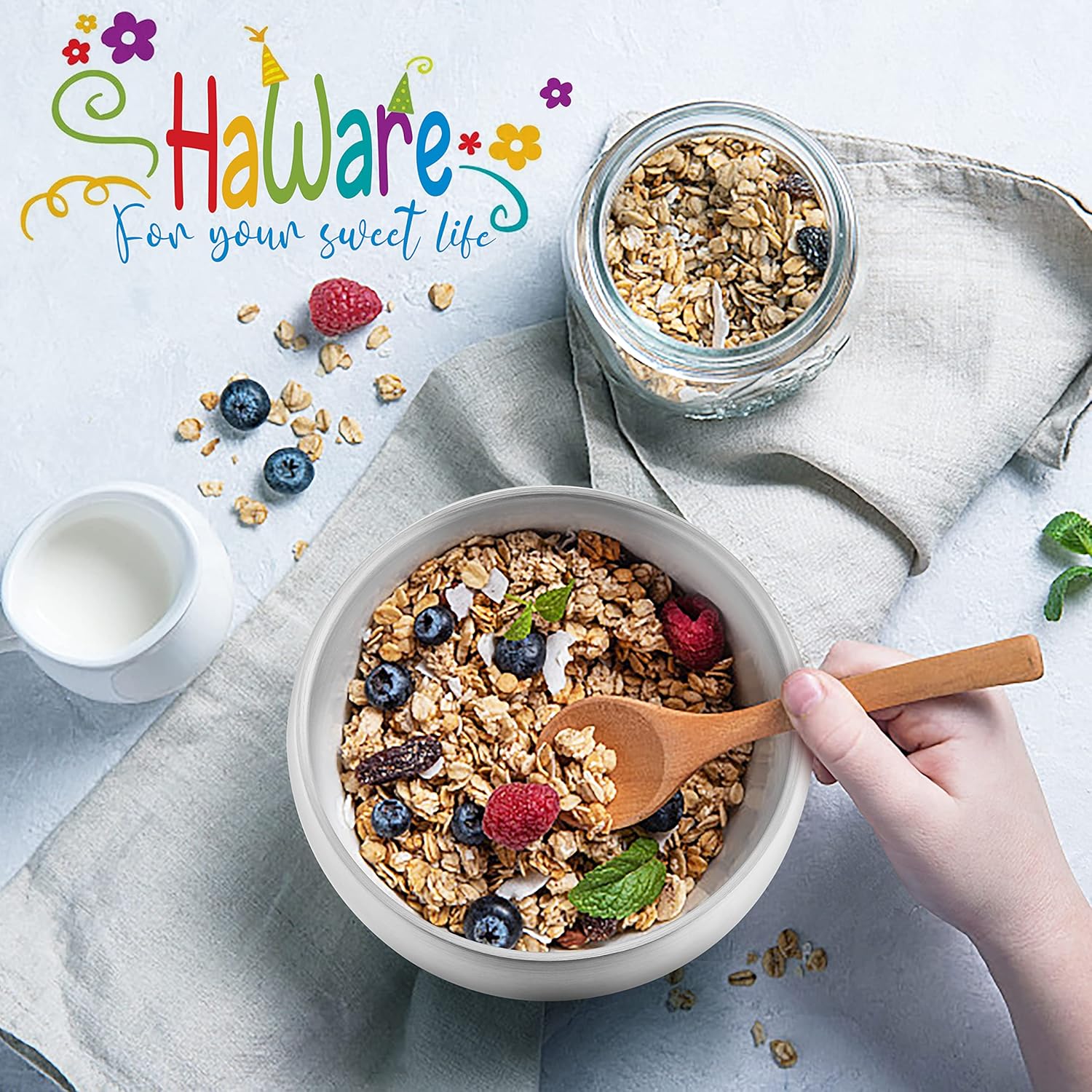 HaWare 6-Piece Stainless Steel Toddler Bowls