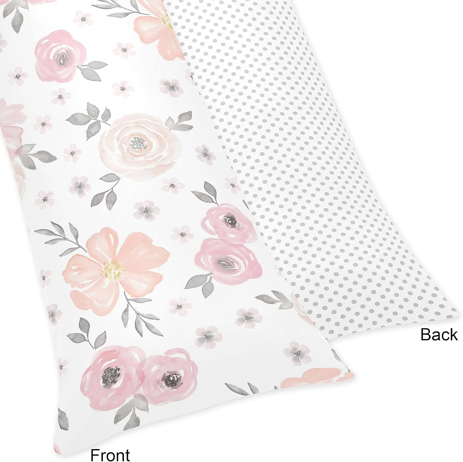 Sweet Jojo Designs Boho Floral Body Pillow Cover 54x20in