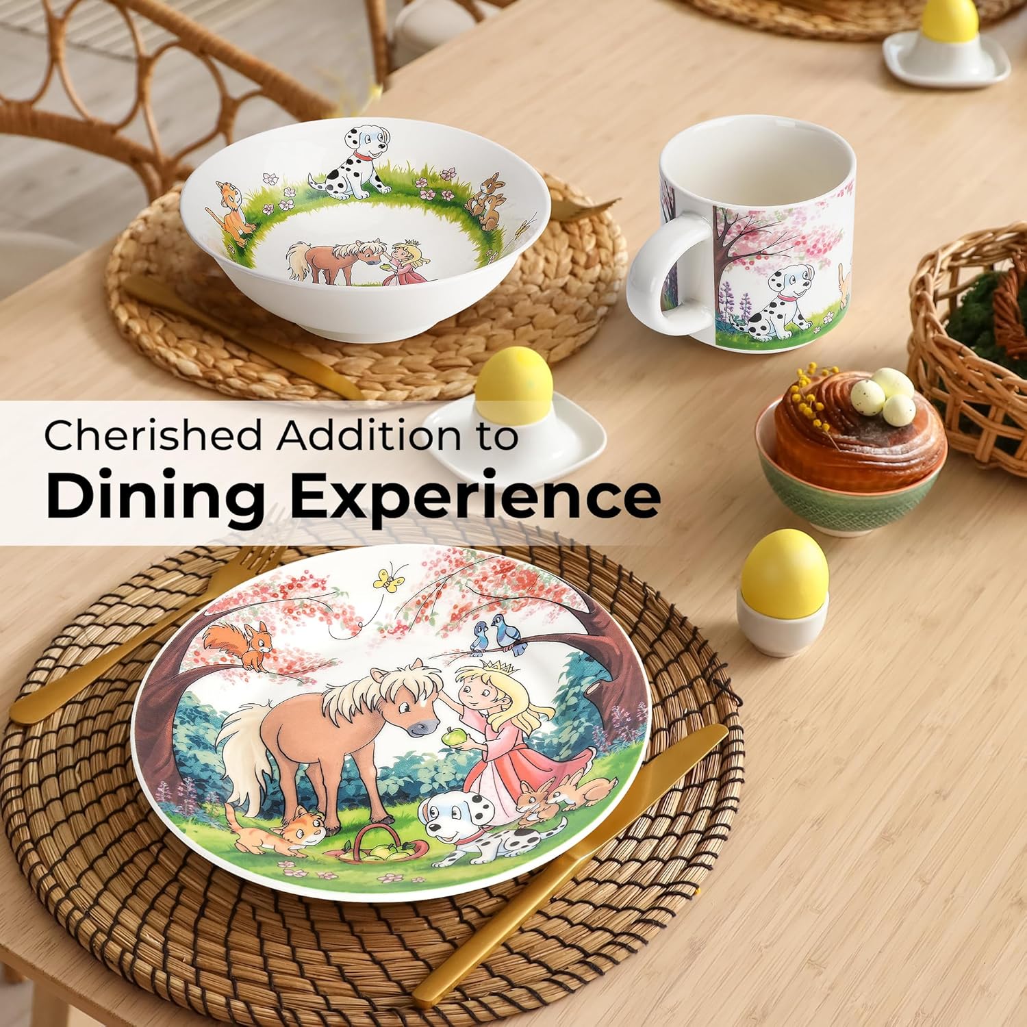 MIAMIO Set of 3 Kids Dinnerware Set - Princess Design