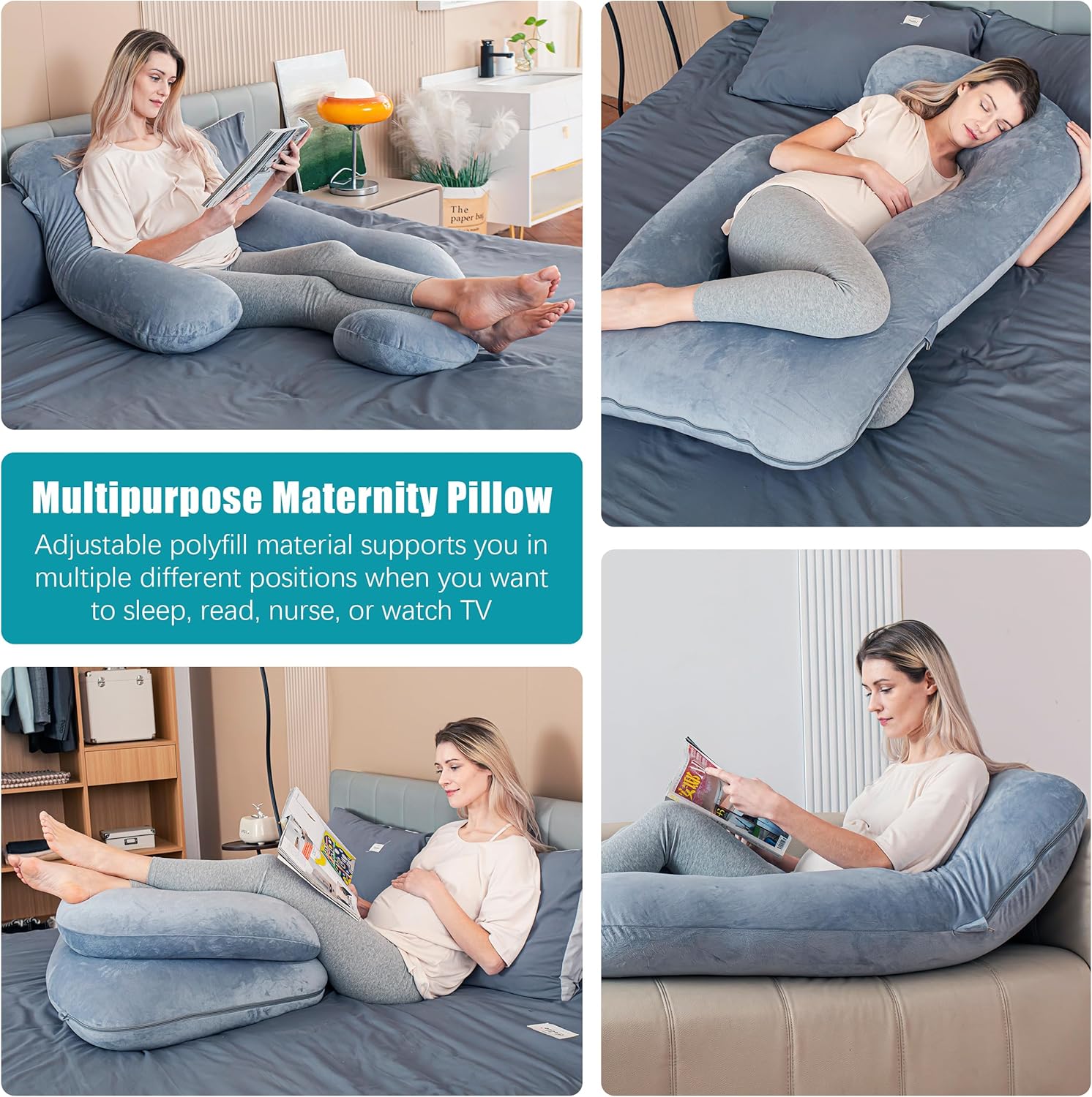 Cute Castle Pregnancy Pillow - 57 Inch U-Shape Comfort Pillow