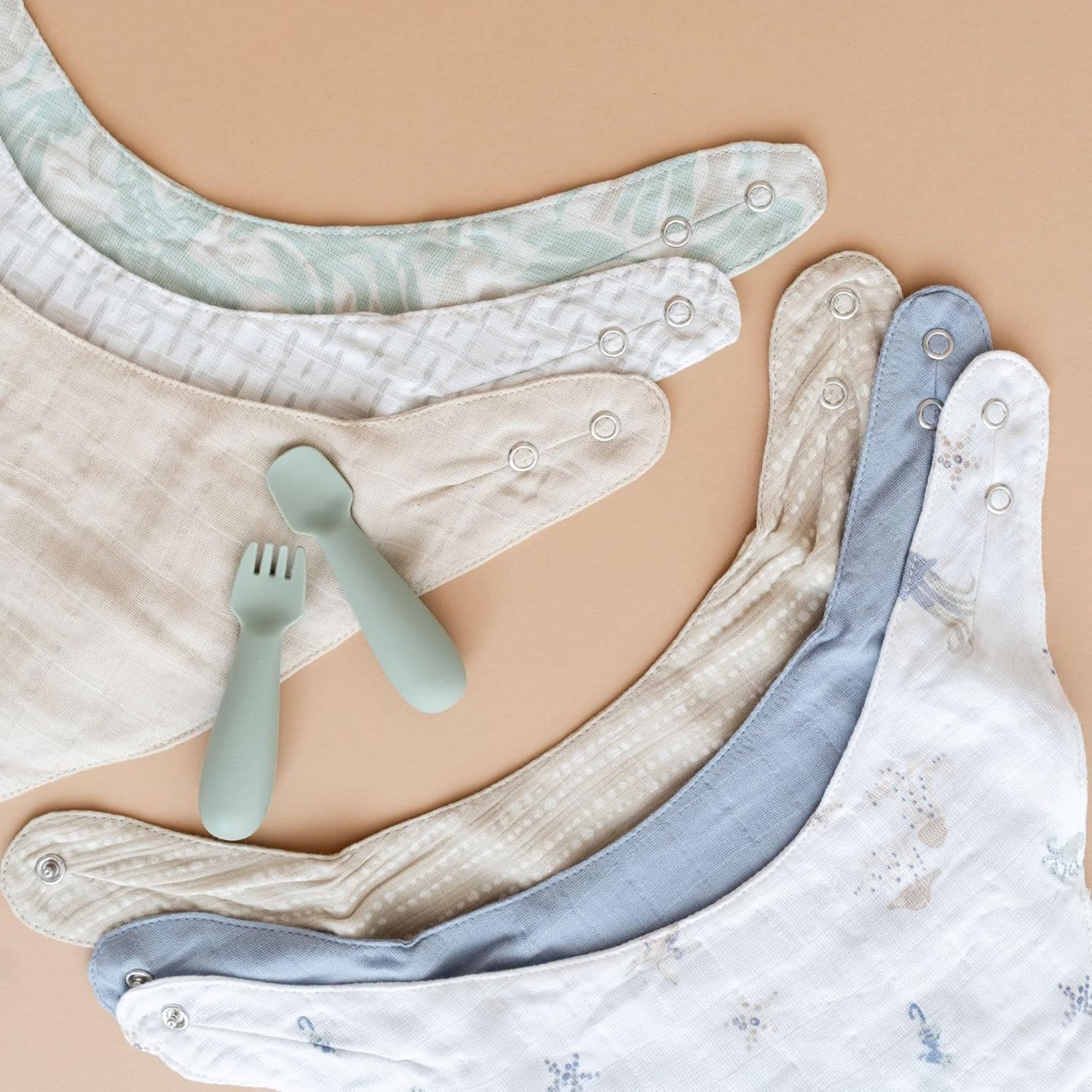 Crane Baby Soft Muslin Bib Set for Teething and Drooling