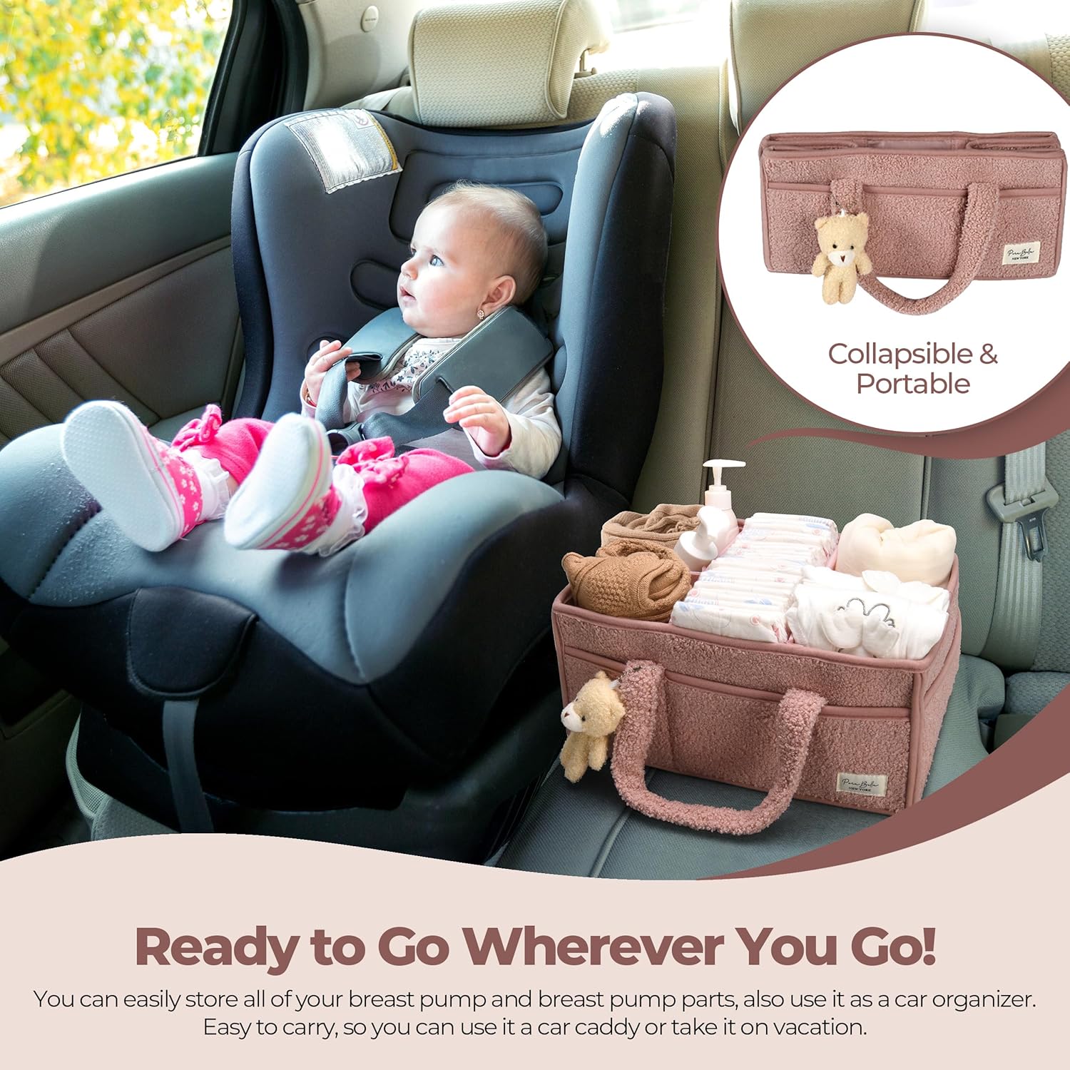 PeraBella Baby Diaper Caddy Organizer with Handle