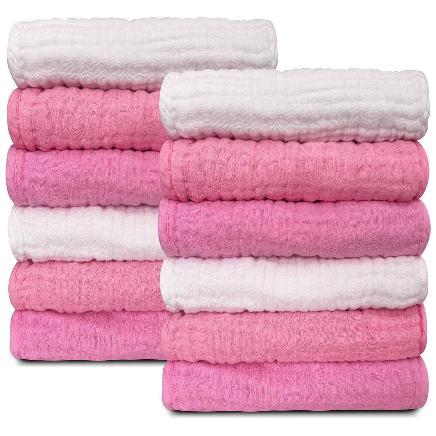 Sunny zzzZZ 12 Pack Muslin Washcloths 12x12 Inches