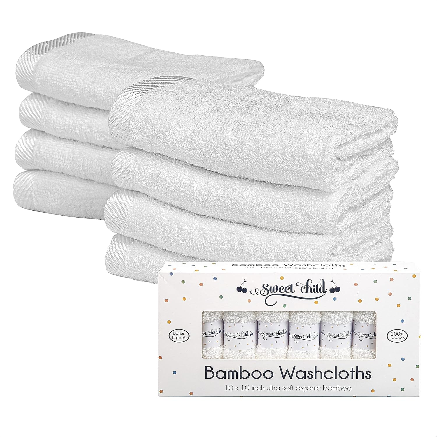 Sweet Child 8-Pack Super Soft Rayon Washcloths