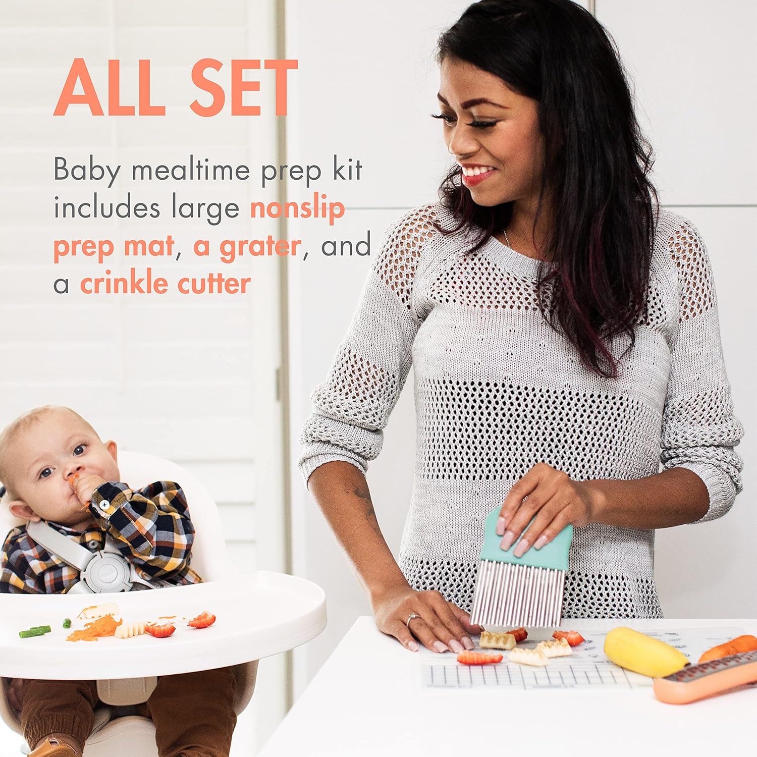 Boon DIVVY Baby Food Prep Kit with Placemat Grater and Cutter