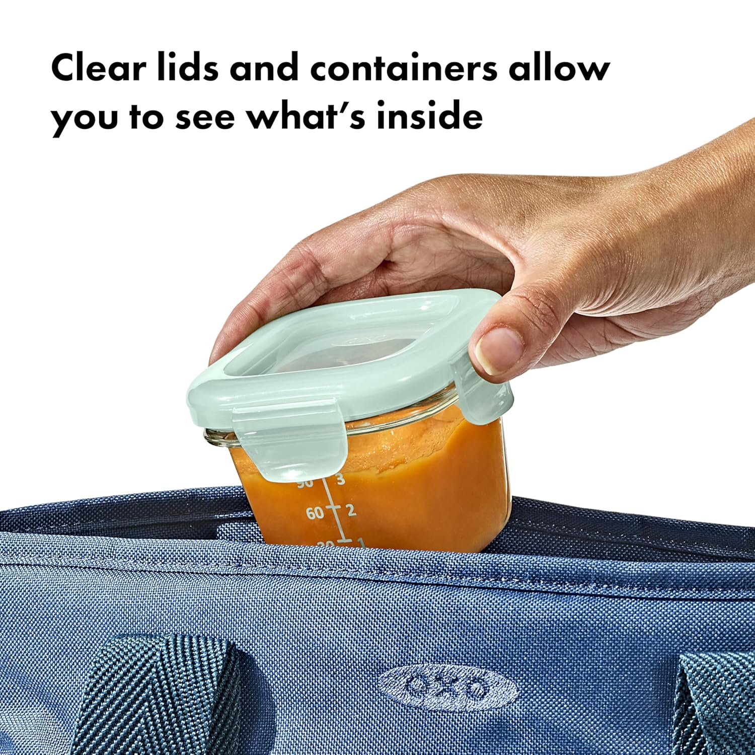 OXO Tot Glass Food Storage Containers 4 oz Opal
