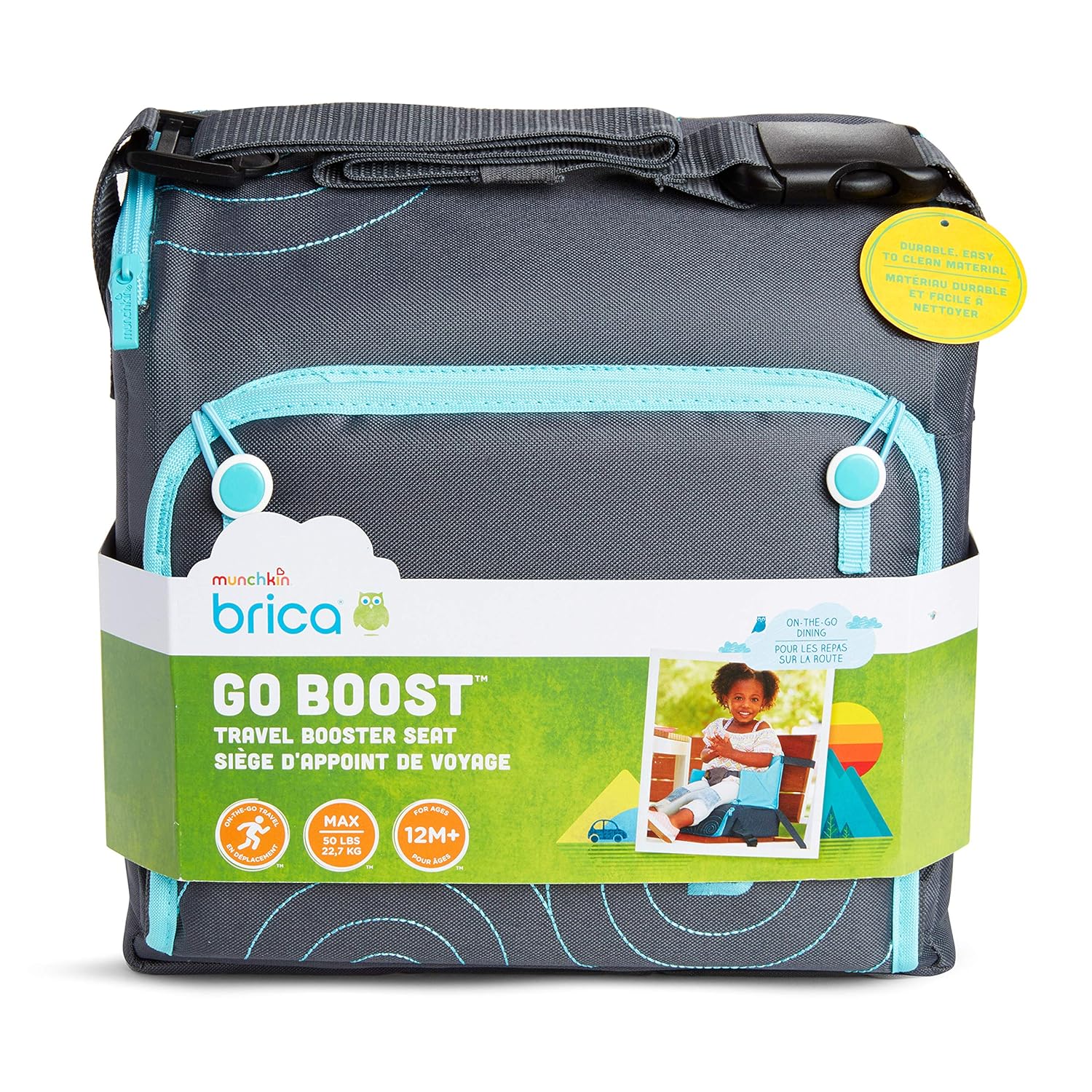 Munchkin Go Boost Toddler Booster Seat BlueGrey