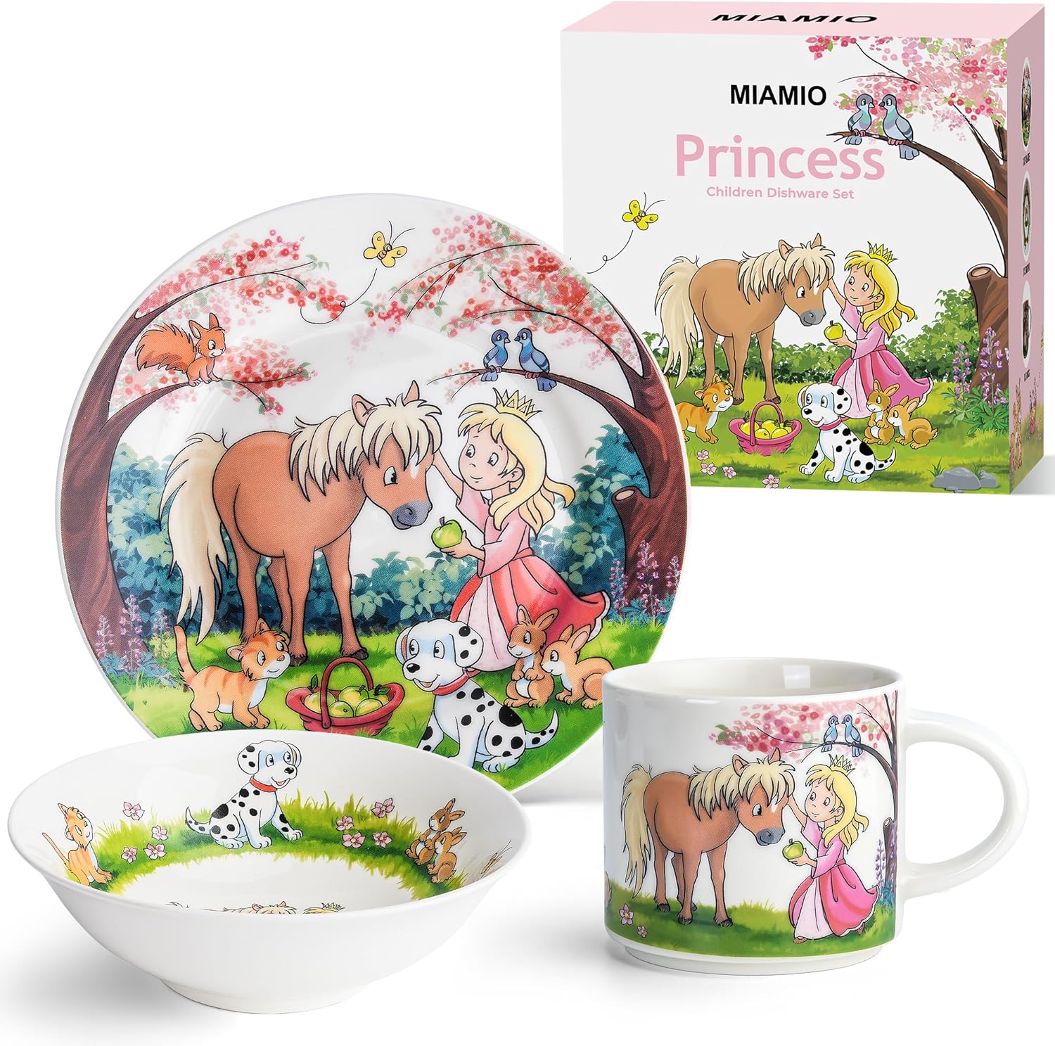 MIAMIO Set of 3 Kids Dinnerware Set - Princess Design