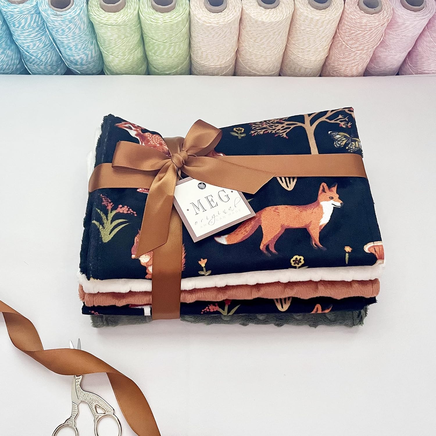 MEG Original Baby Boy Minky Burp Cloth Set of 5 Forest Friends