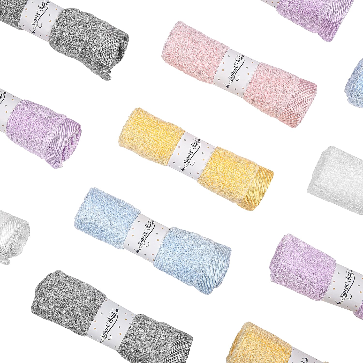 Sweet Child 8-Pack Baby Washcloths - Super Soft Rayon