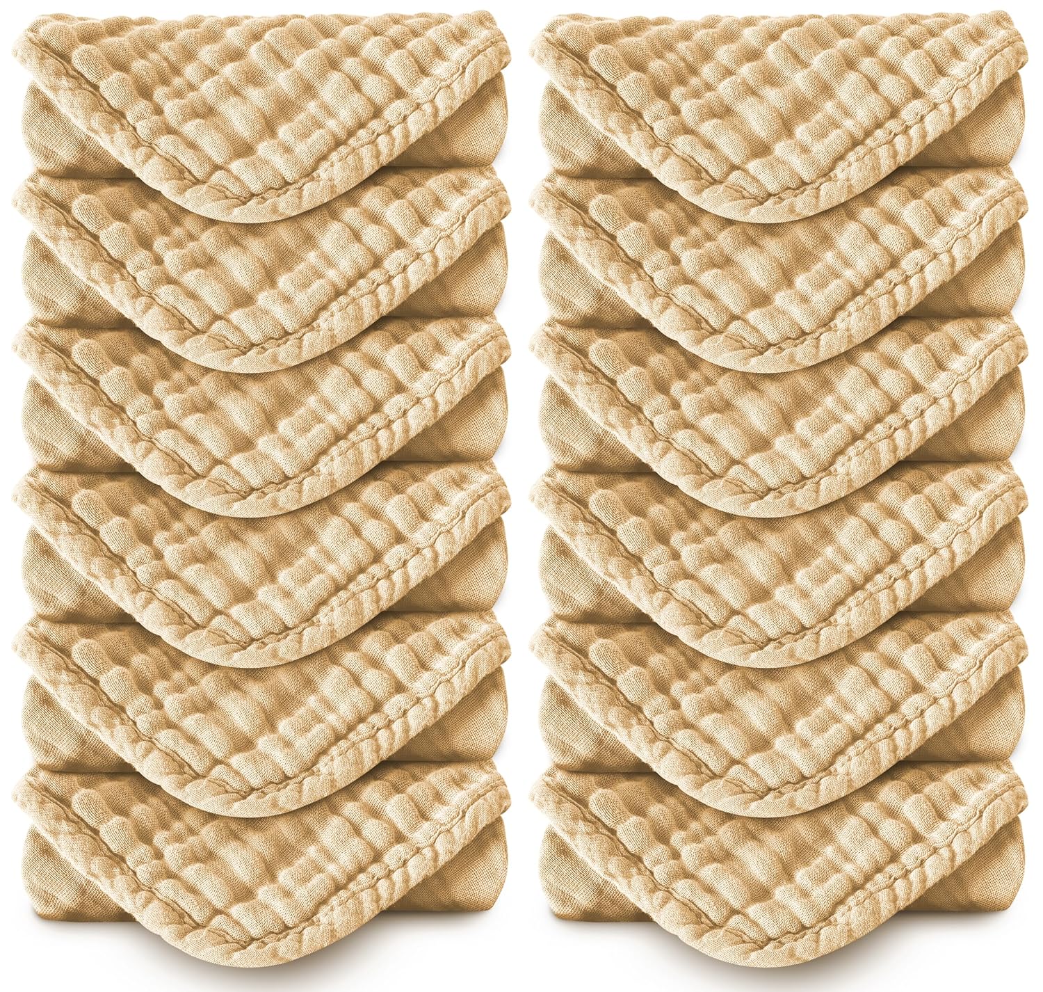 MOON PARK 12 Pack Washcloths - 12x12 Inches Ultra Soft 100 Cotton Muslin